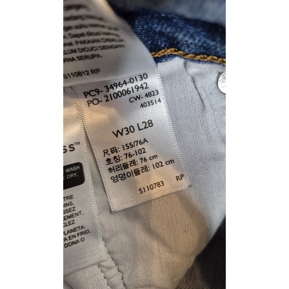 Levi's Wedge Straight High Rise Women's Denim Jeans Blue Button Fly Size 30x28 - Picture 3 of 13